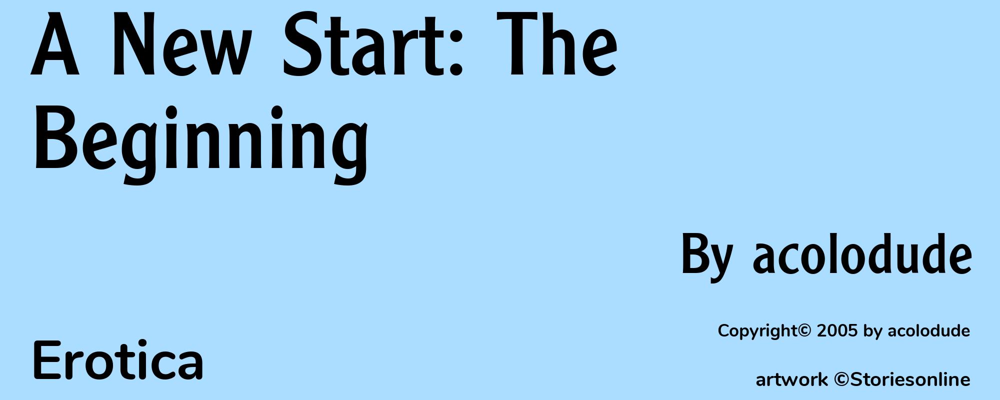 A New Start: The Beginning - Cover