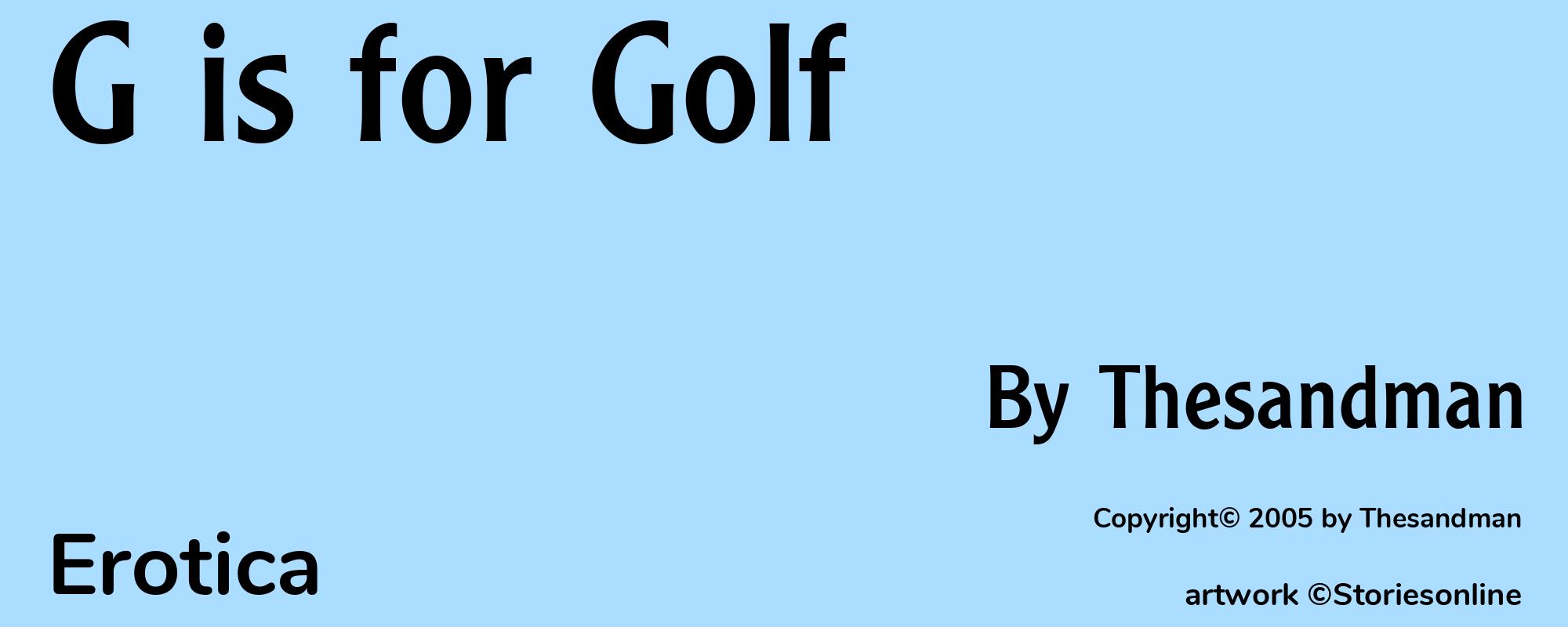 G is for Golf - Cover