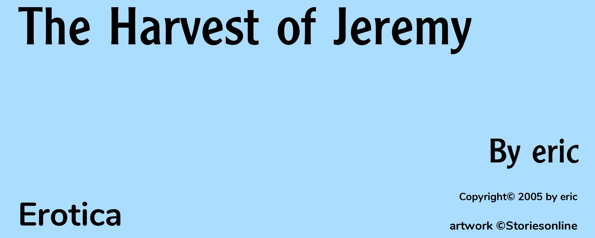 The Harvest of Jeremy - Cover
