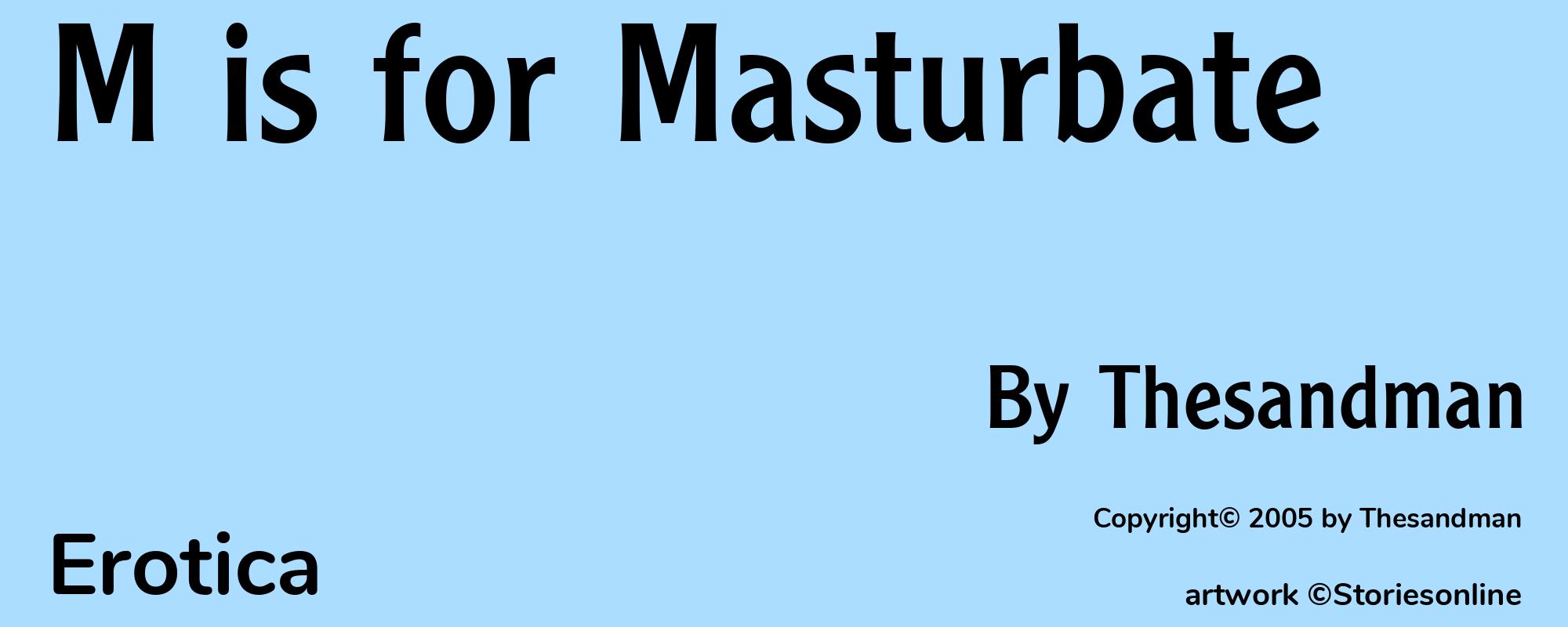 M is for Masturbate - Cover