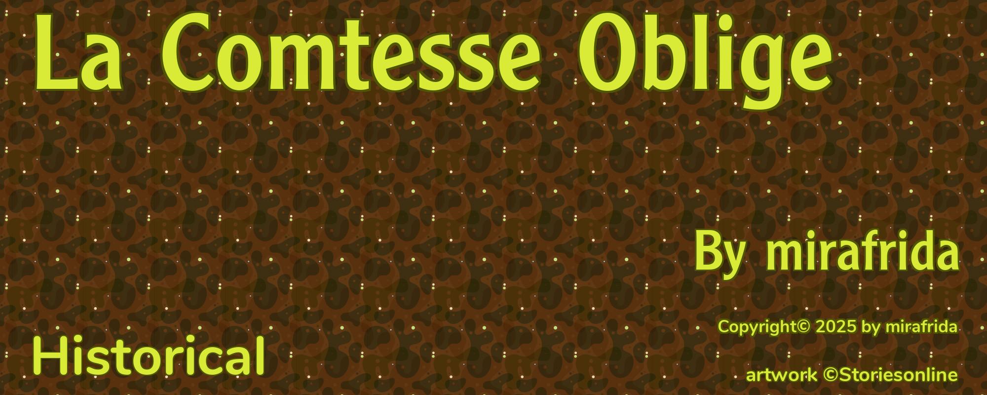 La Comtesse Oblige - Cover