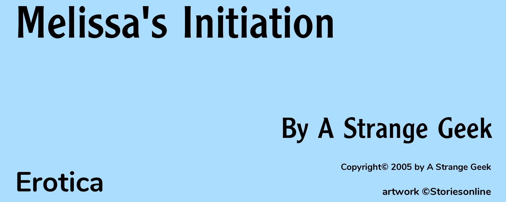 Melissa's Initiation - Cover
