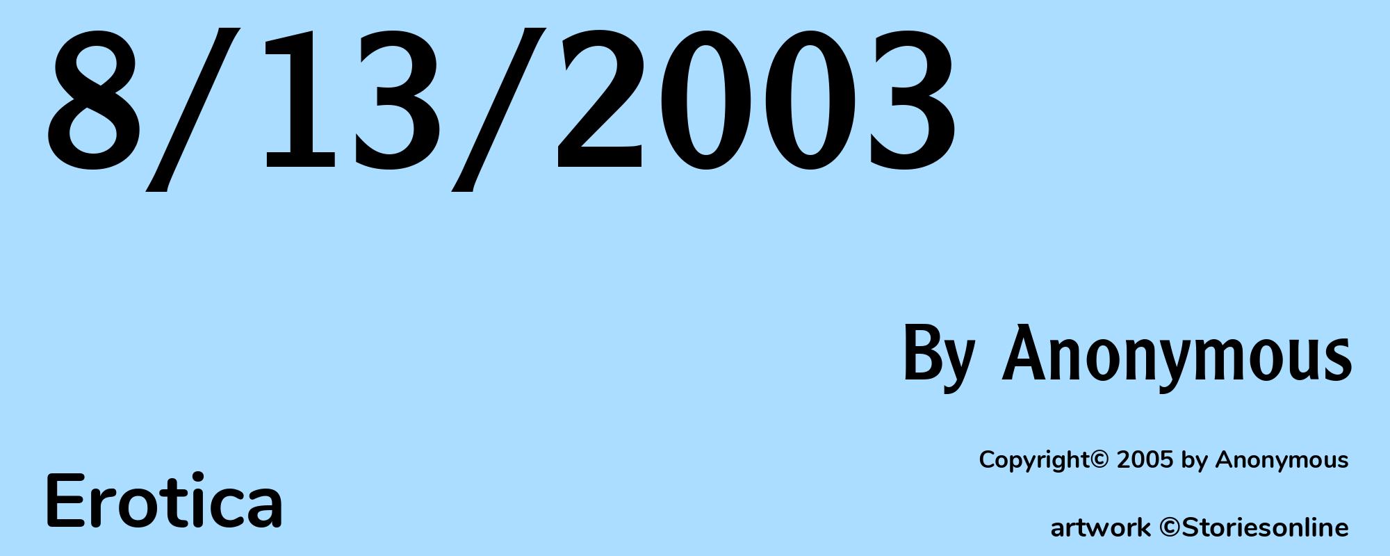 8/13/2003 - Cover