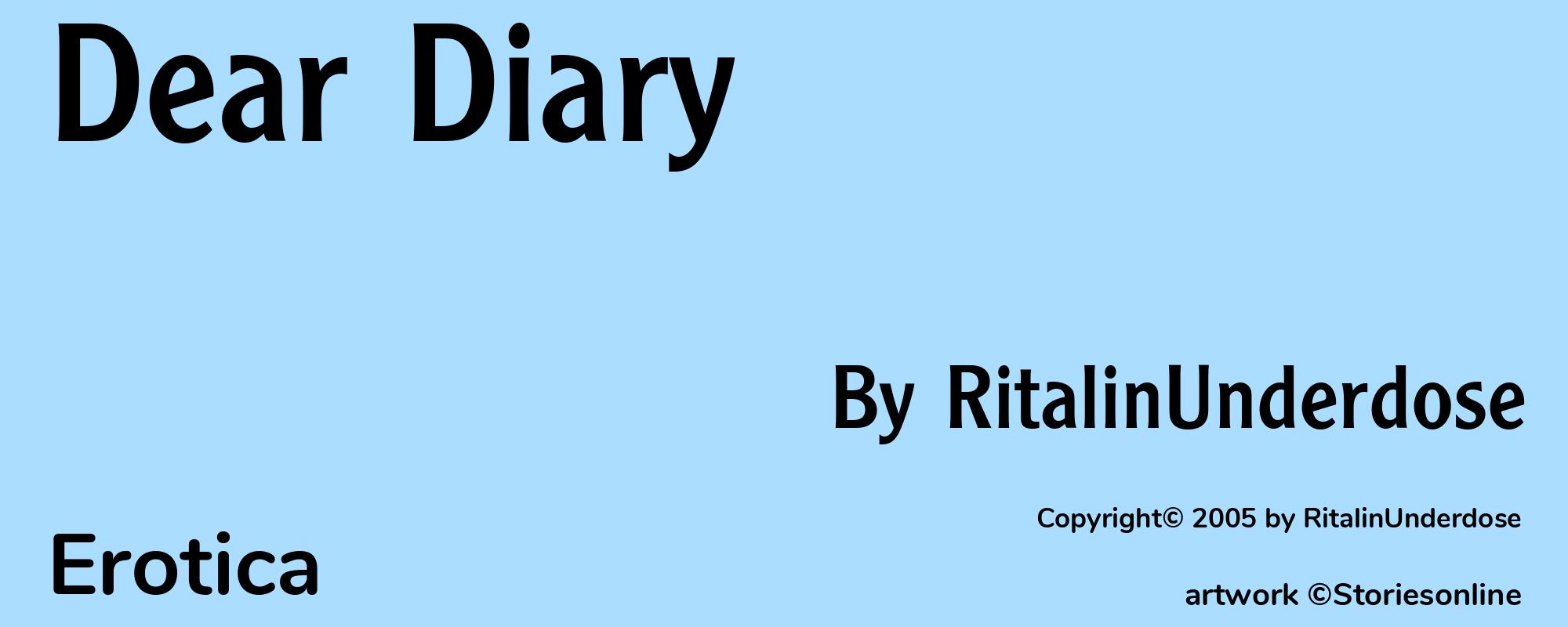 Dear Diary - Cover