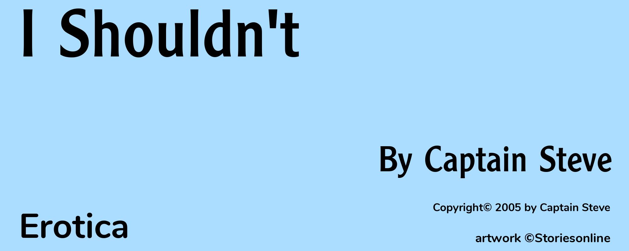 I Shouldn't - Cover