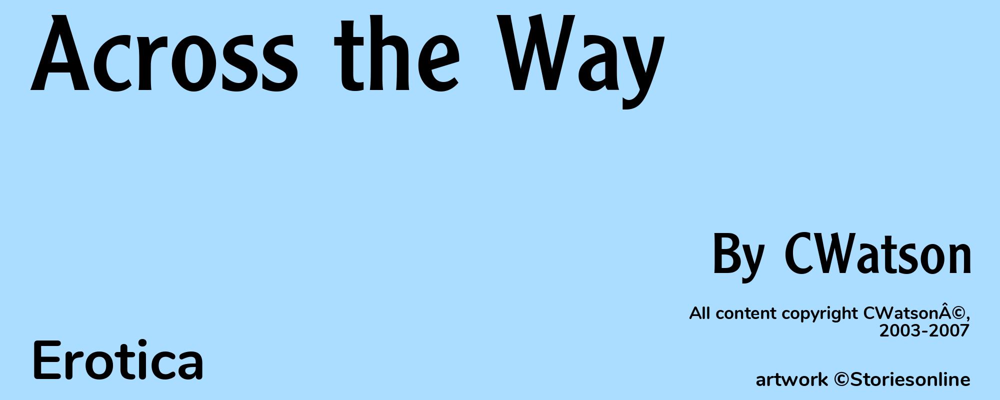 Across the Way - Cover