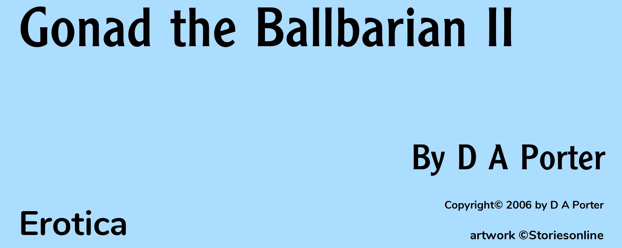 Gonad the Ballbarian II - Cover