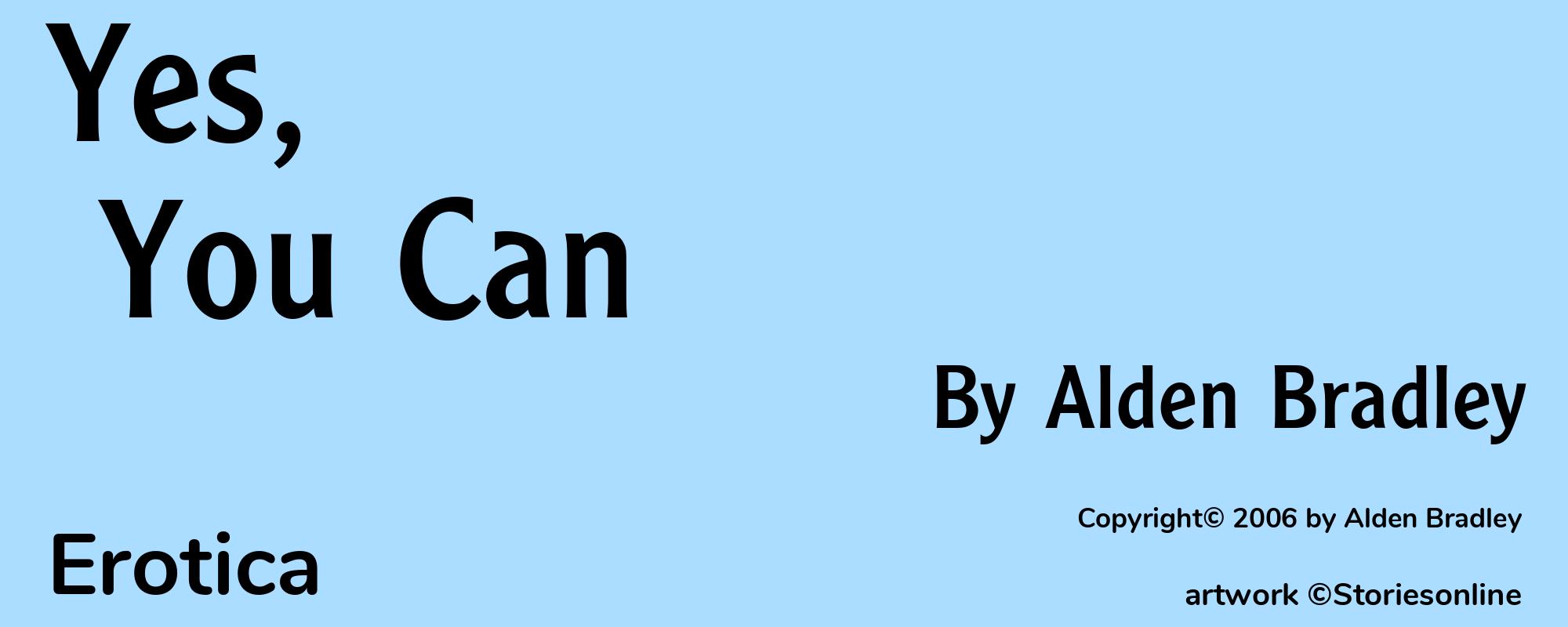 Yes, You Can - Cover