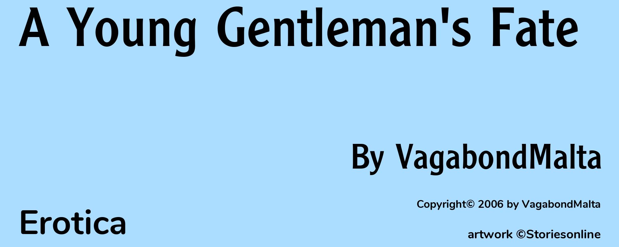 A Young Gentleman's Fate - Cover