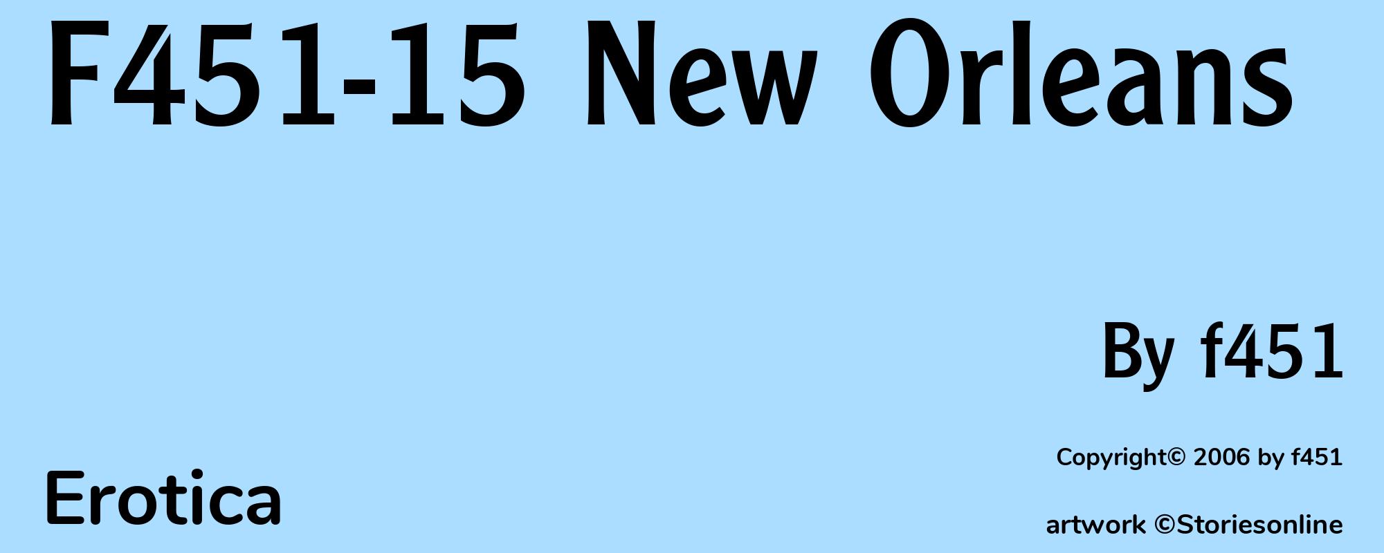 F451-15 New Orleans - Cover