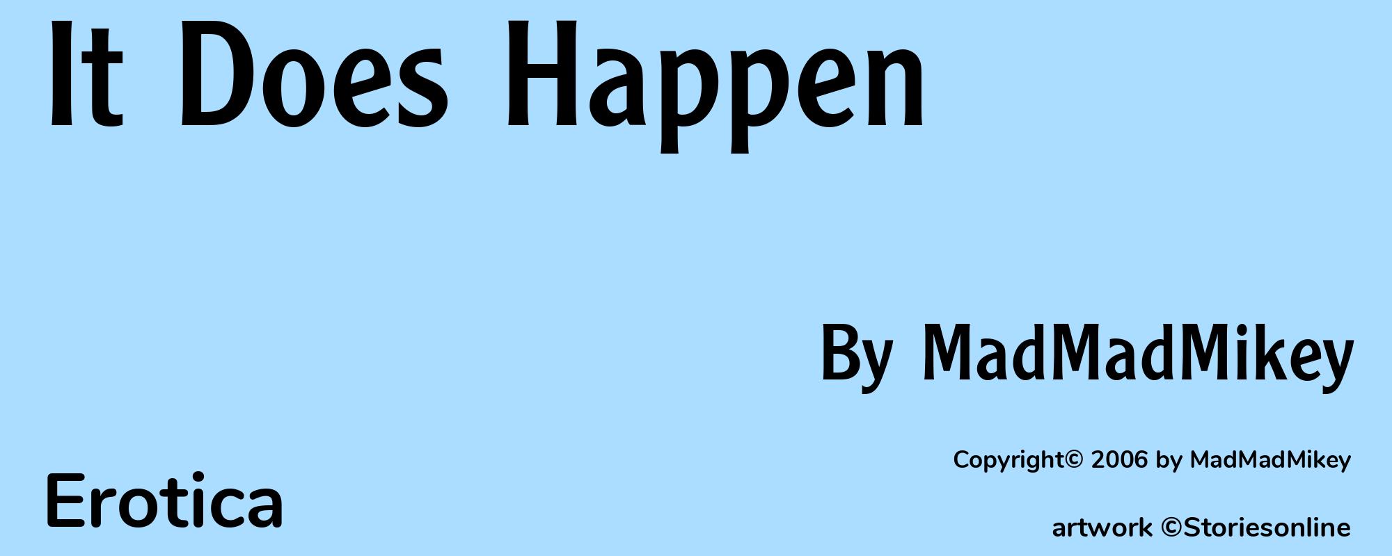 It Does Happen - Cover