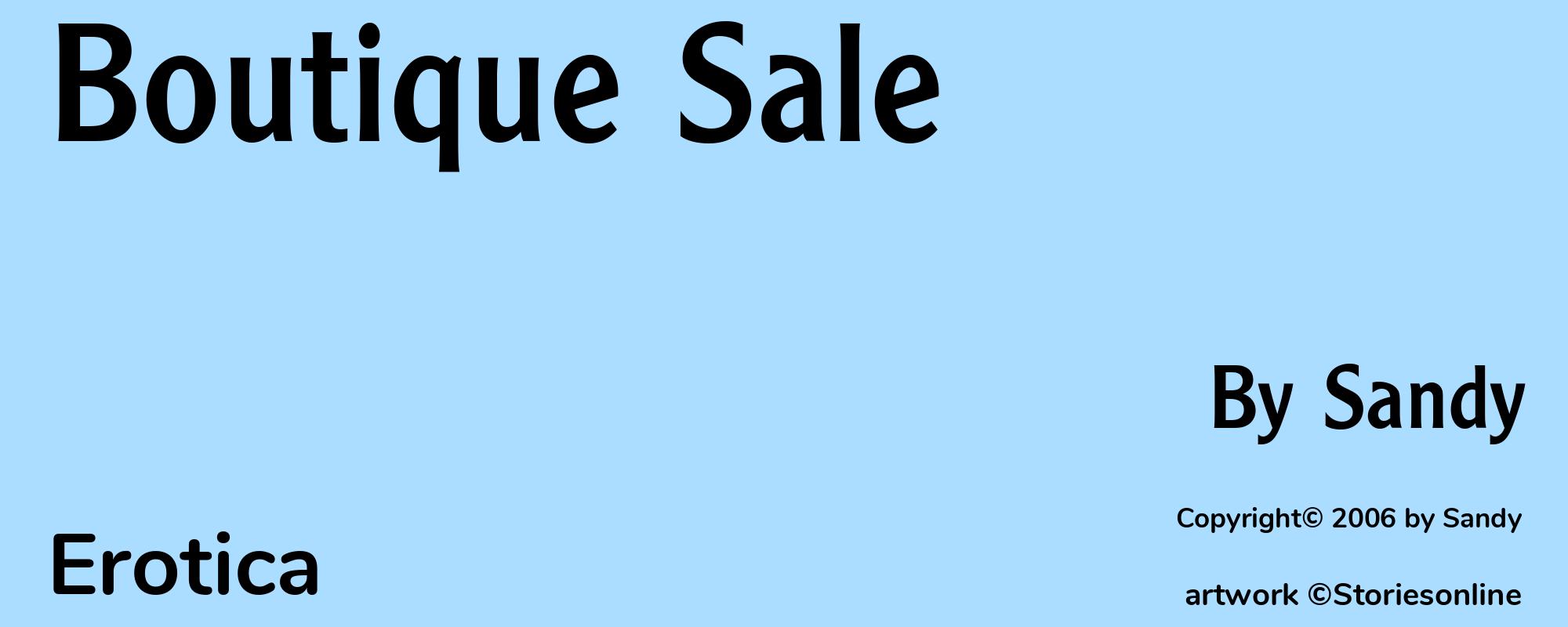 Boutique Sale - Cover