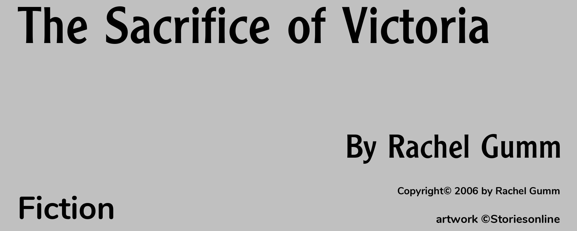The Sacrifice of Victoria - Cover