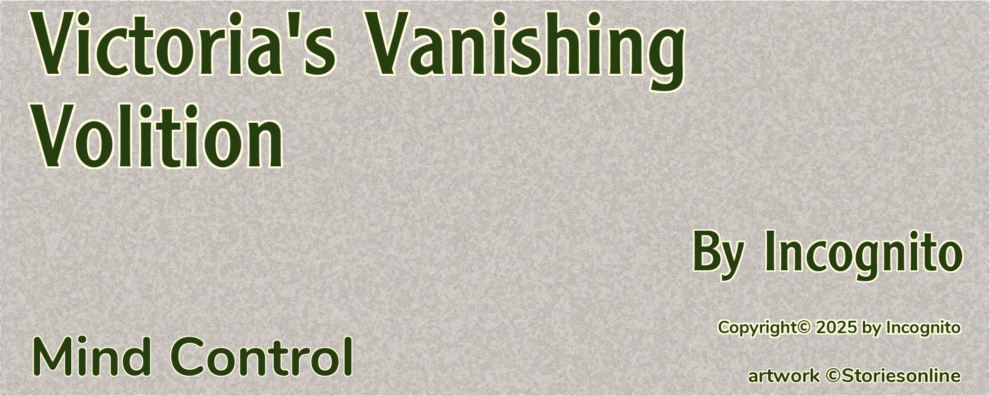 Victoria's Vanishing Volition - Cover