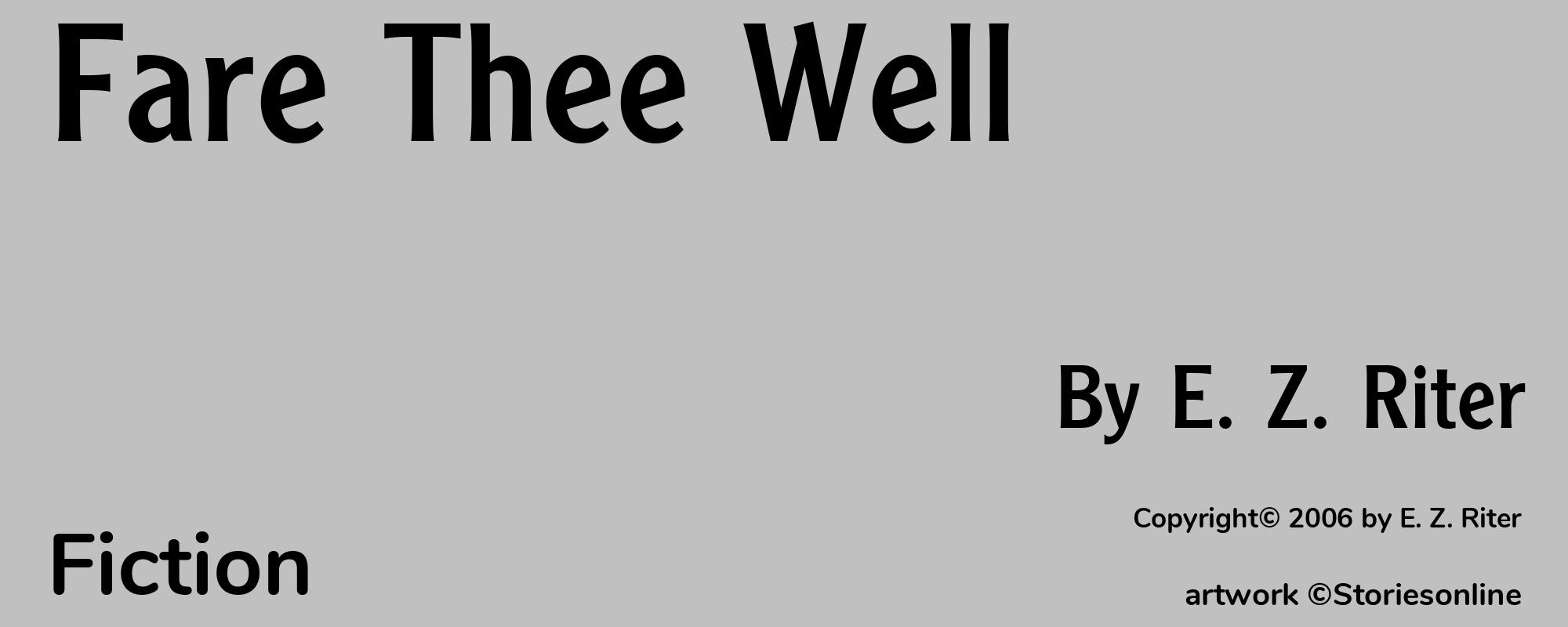 Fare Thee Well - Cover