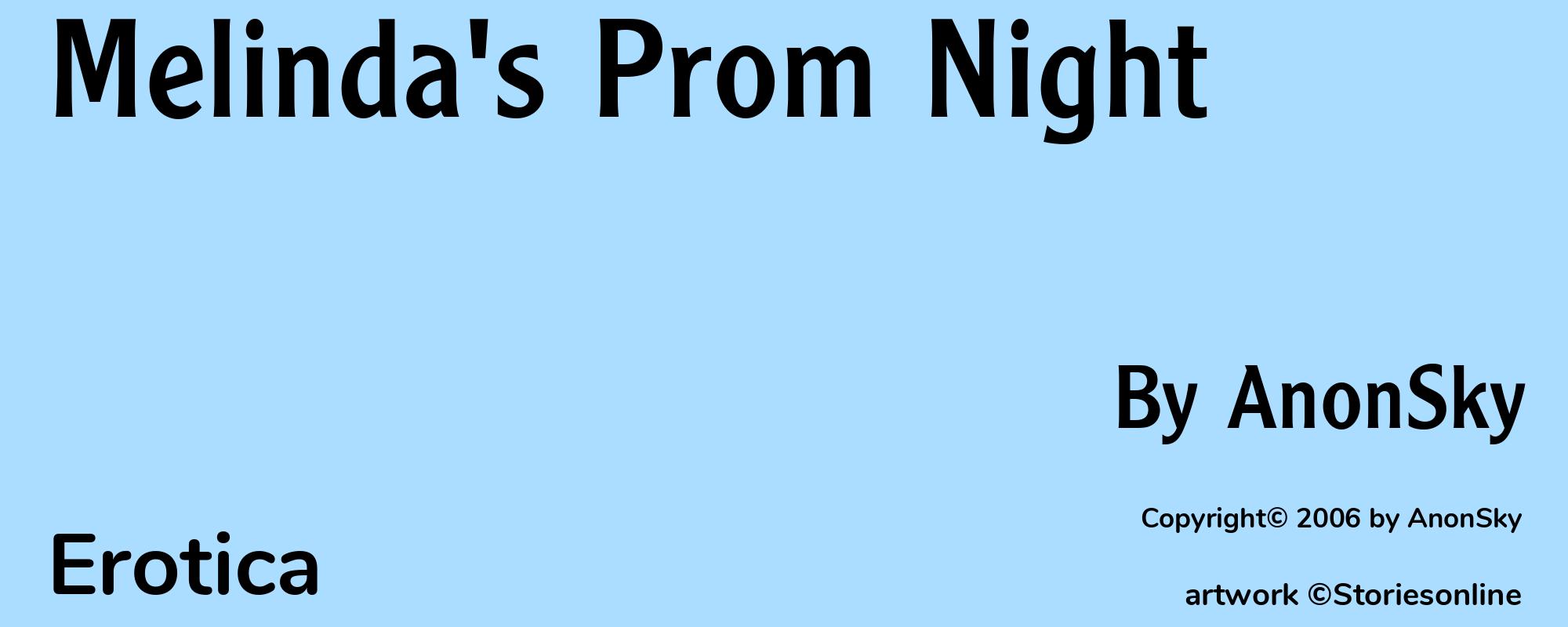 Melinda's Prom Night - Cover