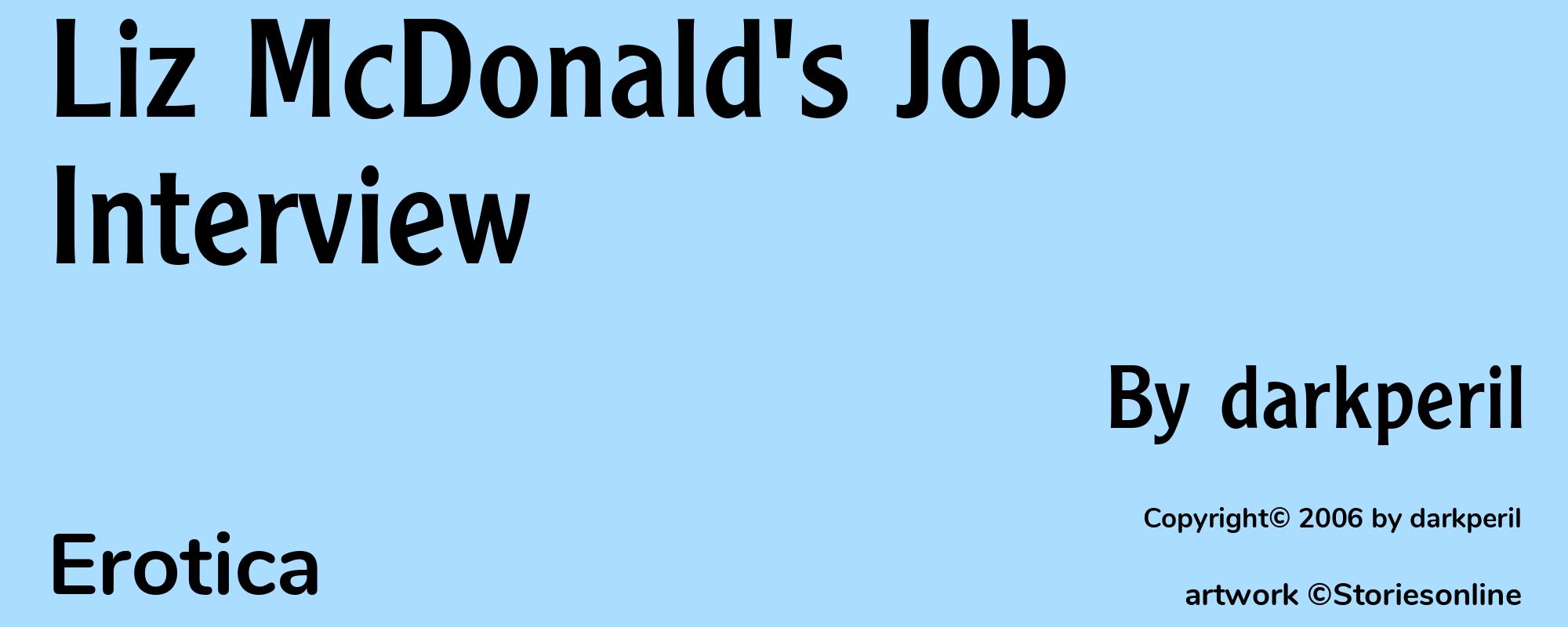 Liz McDonald's Job Interview - Cover