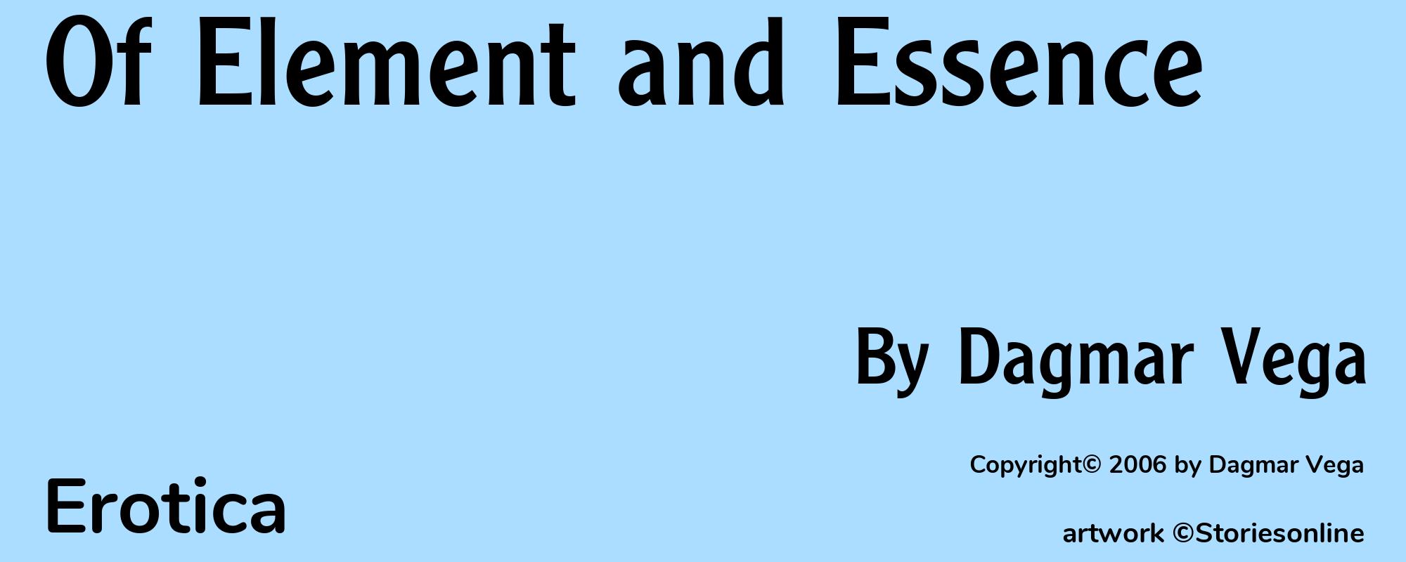 Of Element and Essence - Cover