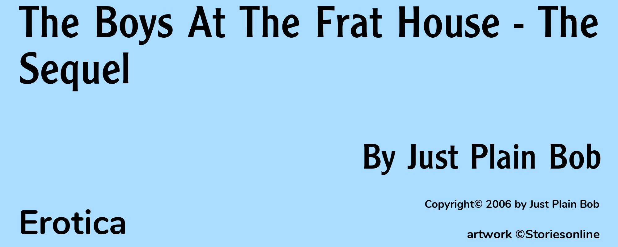 The Boys At The Frat House - The Sequel - Cover