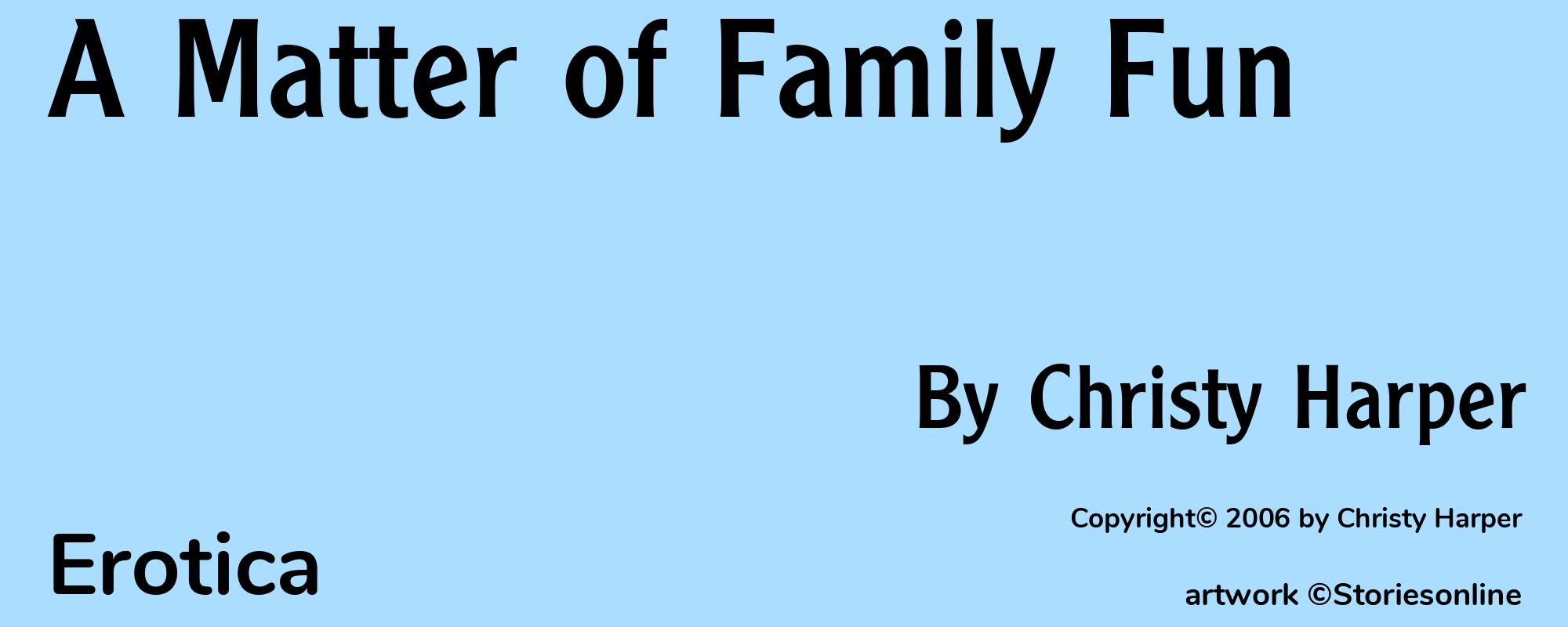 A Matter of Family Fun - Cover