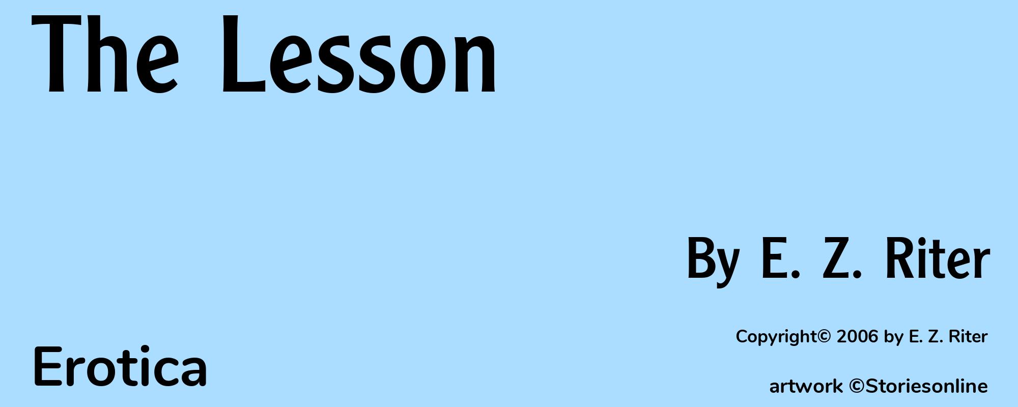The Lesson - Cover