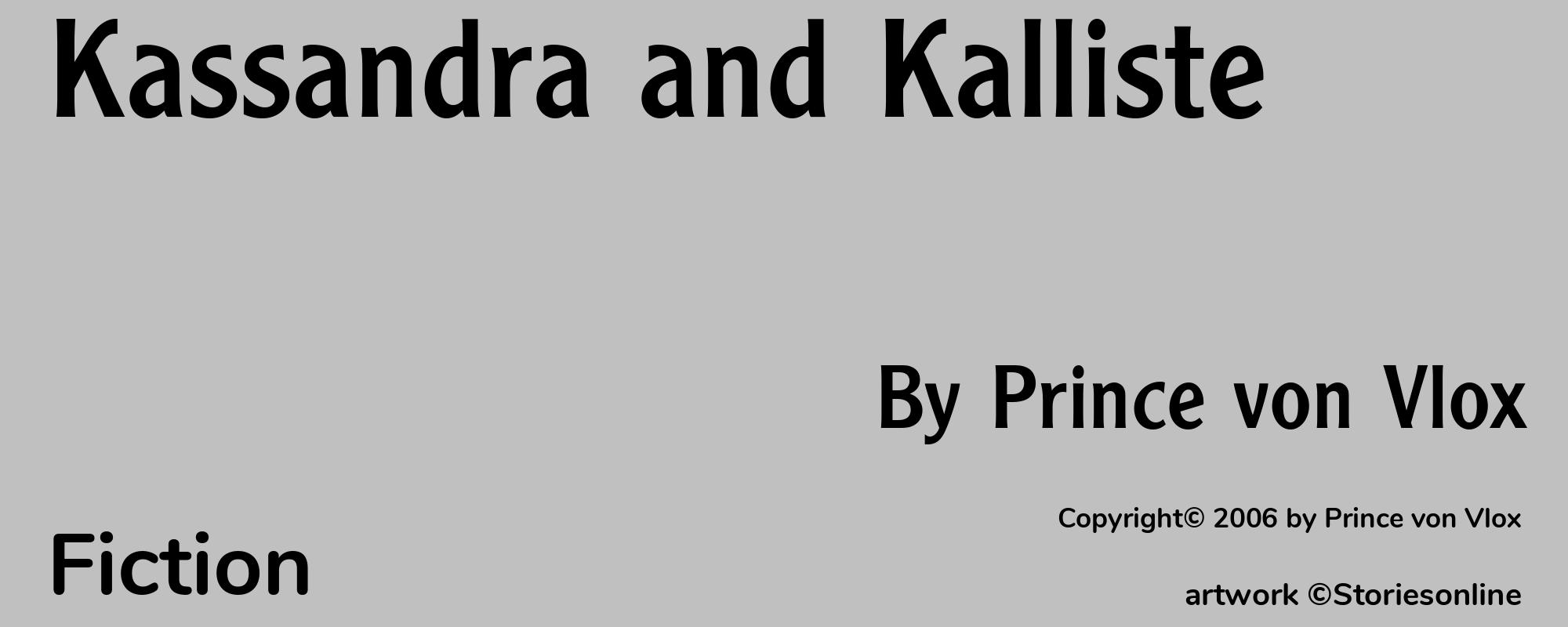 Kassandra and Kalliste - Cover