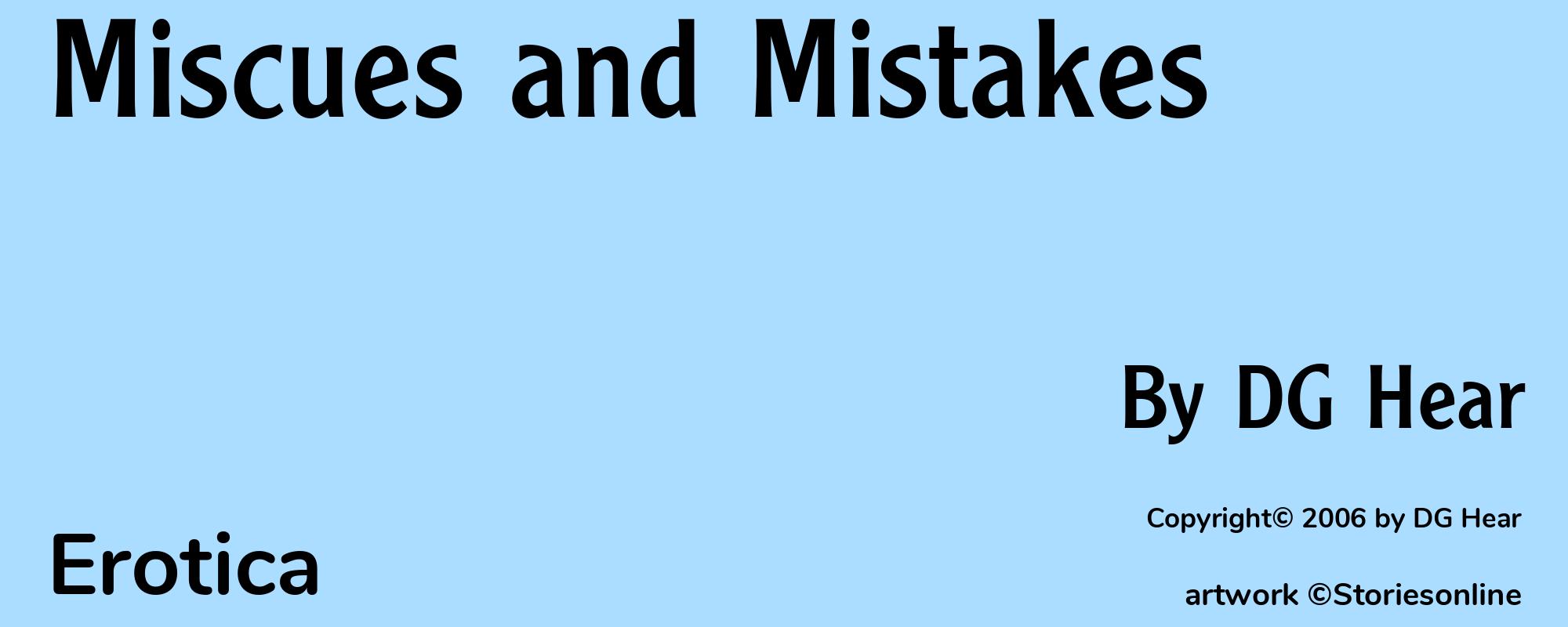 Miscues and Mistakes - Cover