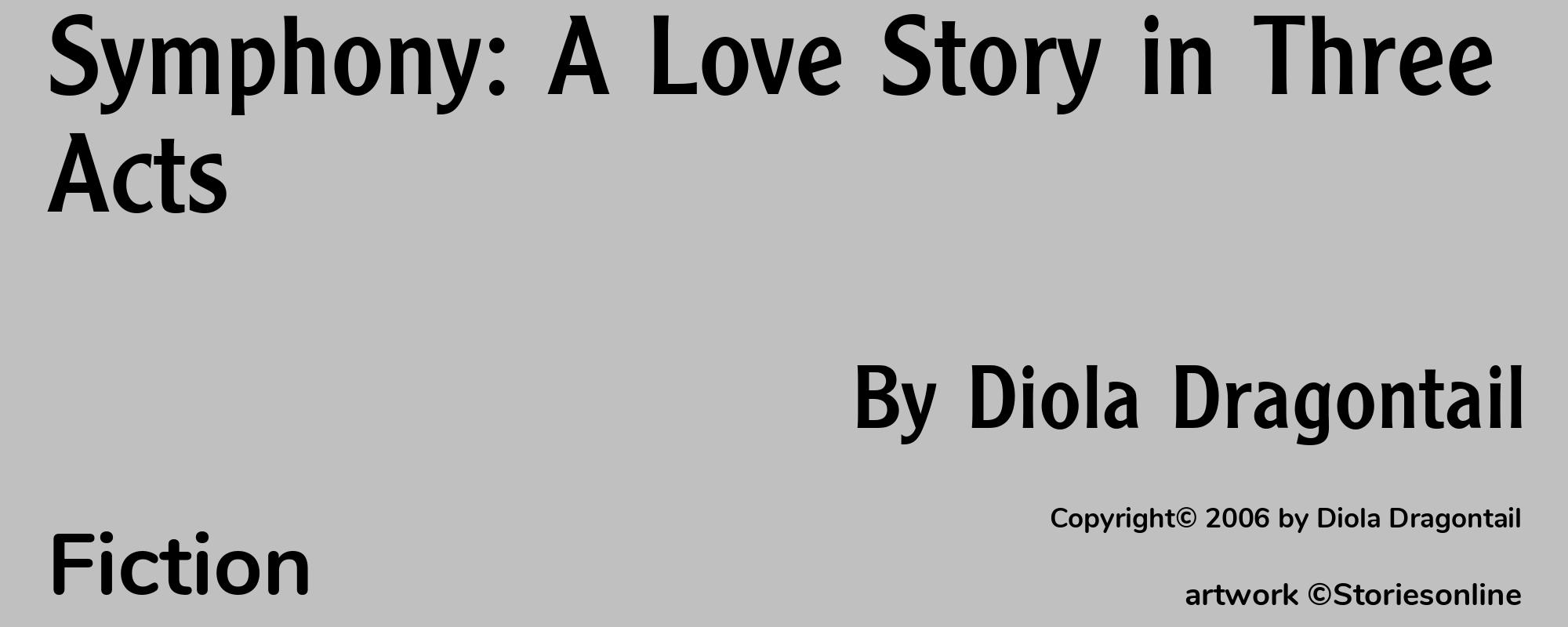 Symphony: A Love Story in Three Acts - Cover