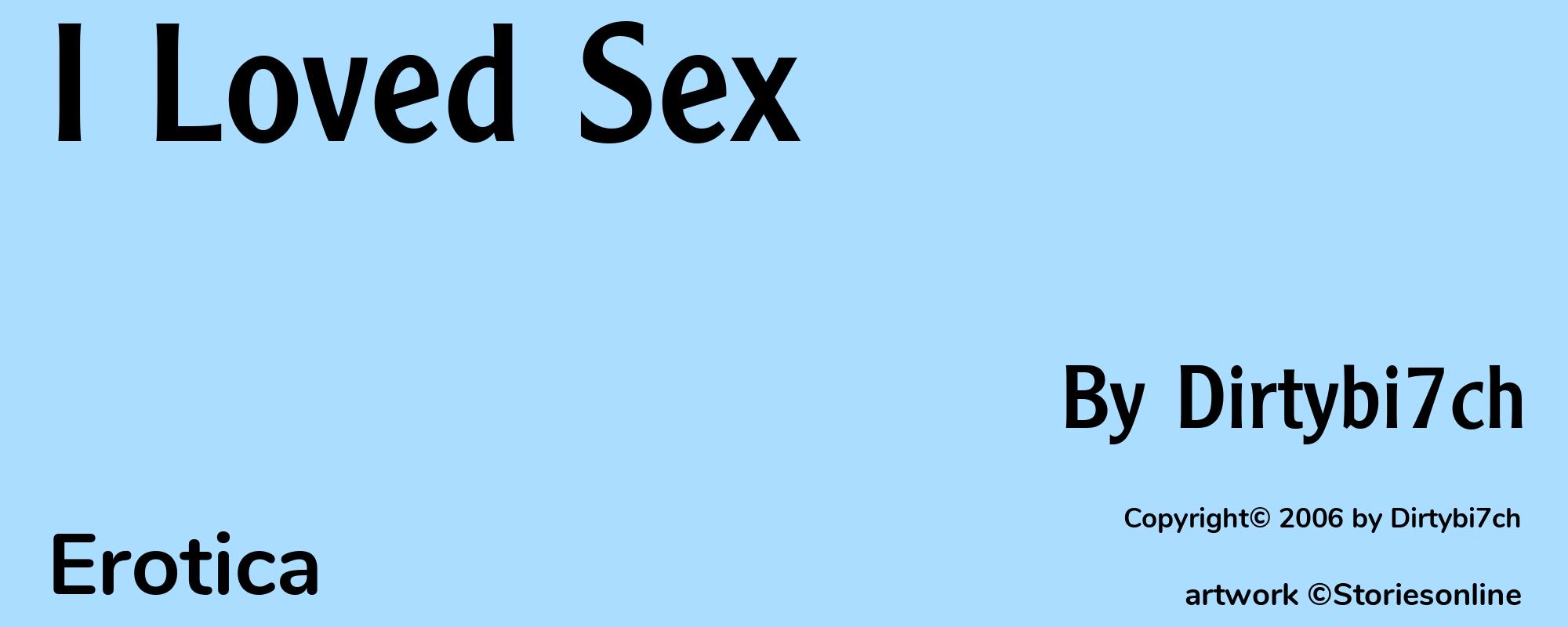 I Loved Sex - Cover