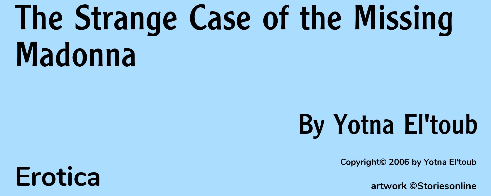 The Strange Case of the Missing Madonna - Cover