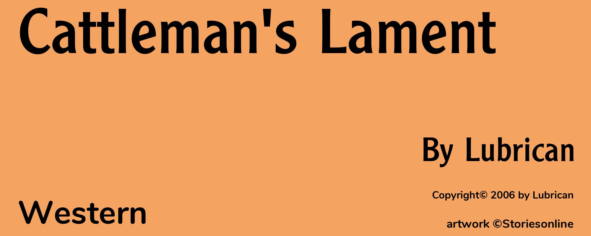 Cattleman's Lament - Cover