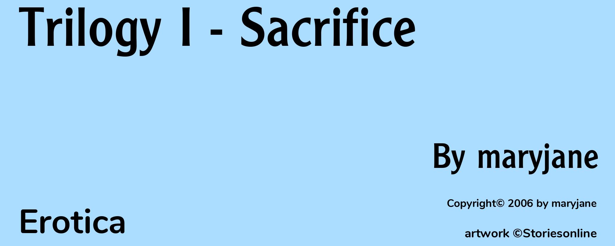 Trilogy I - Sacrifice - Cover