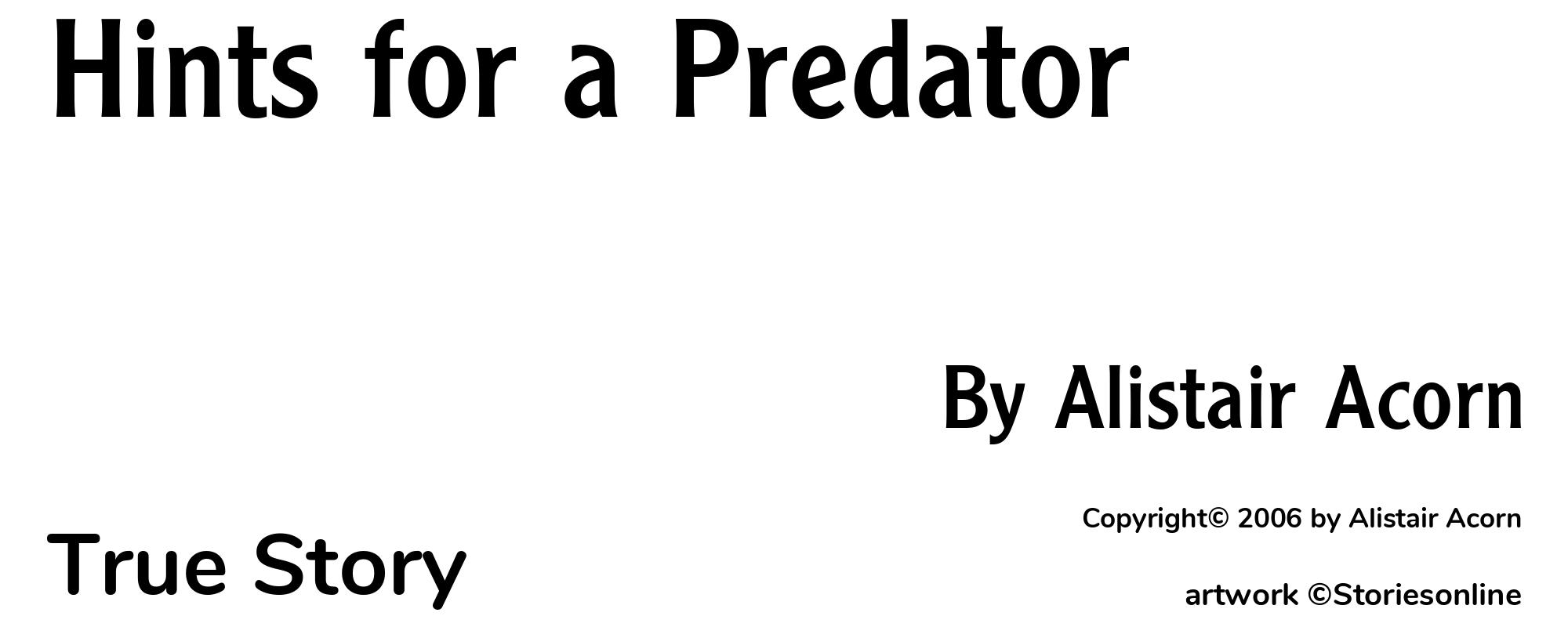 Hints for a Predator - Cover