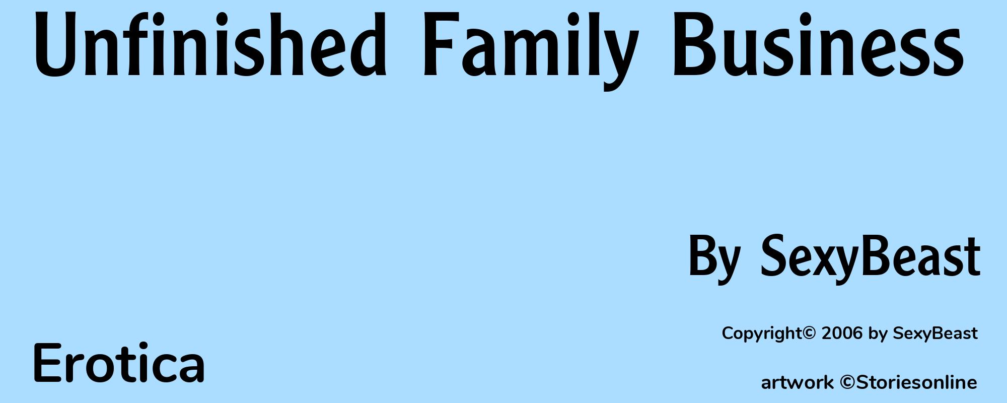 Unfinished Family Business - Cover