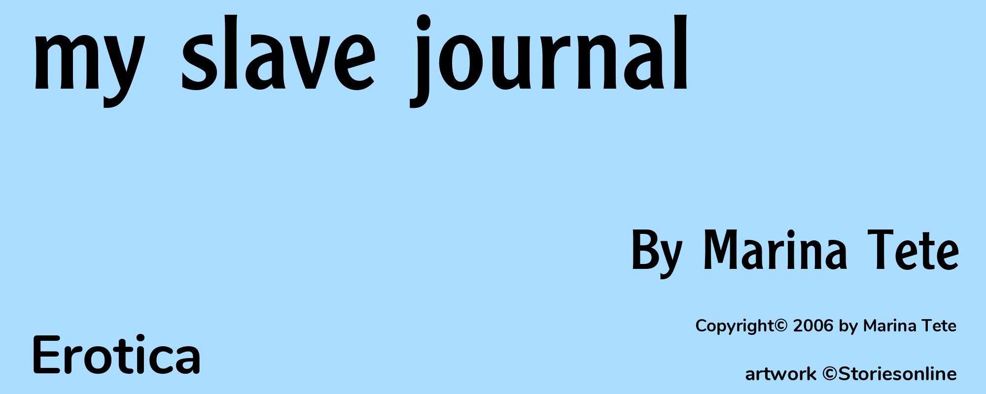 my slave journal - Cover