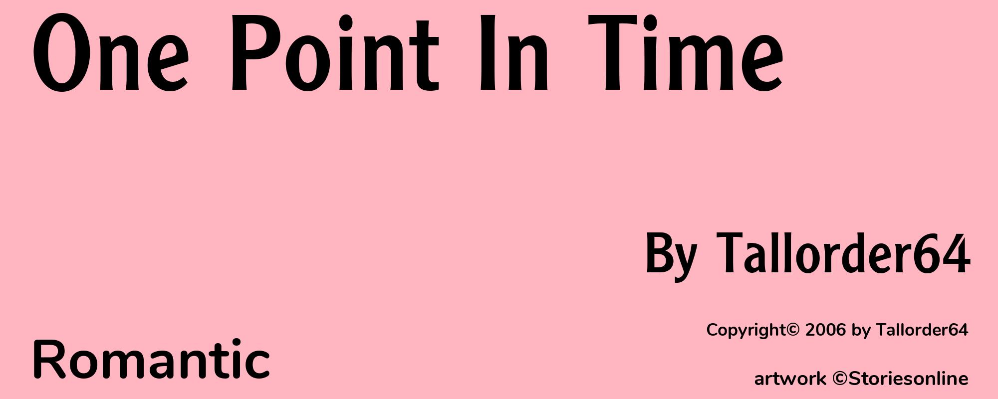 One Point In Time - Cover