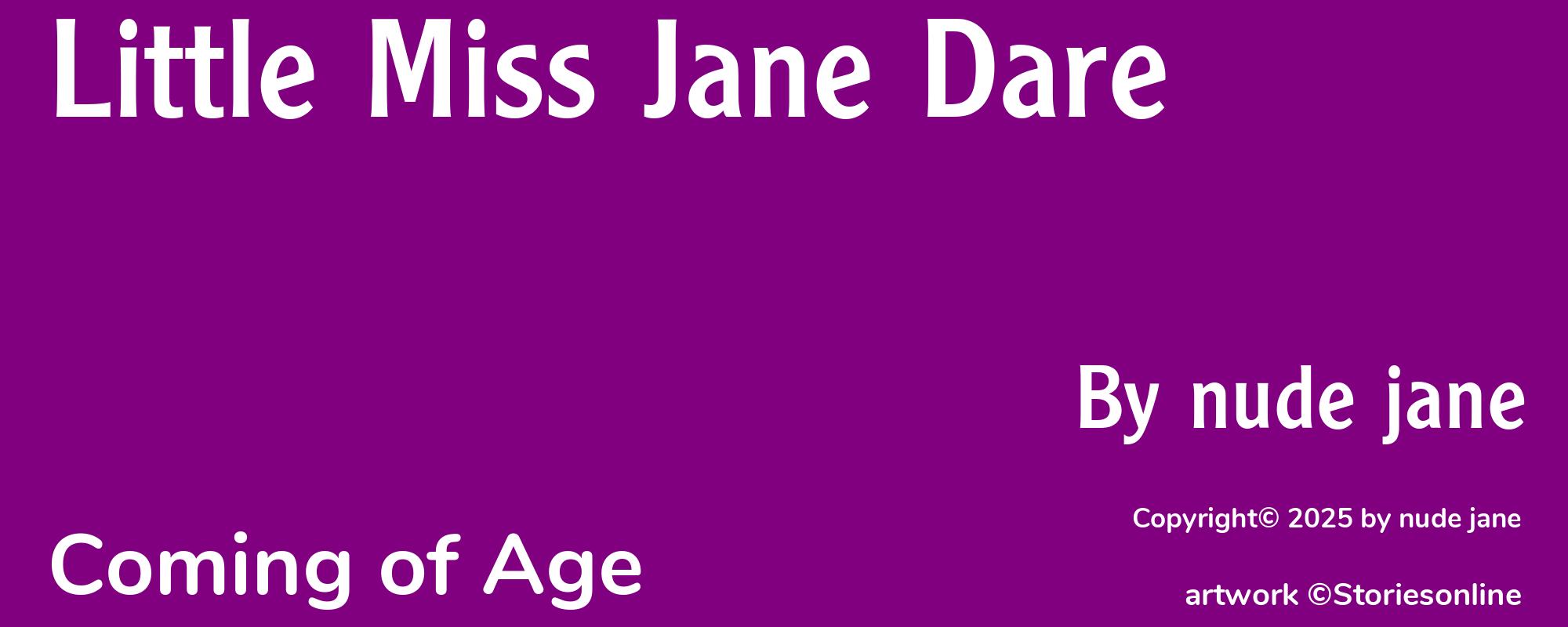 Little Miss Jane Dare - Cover