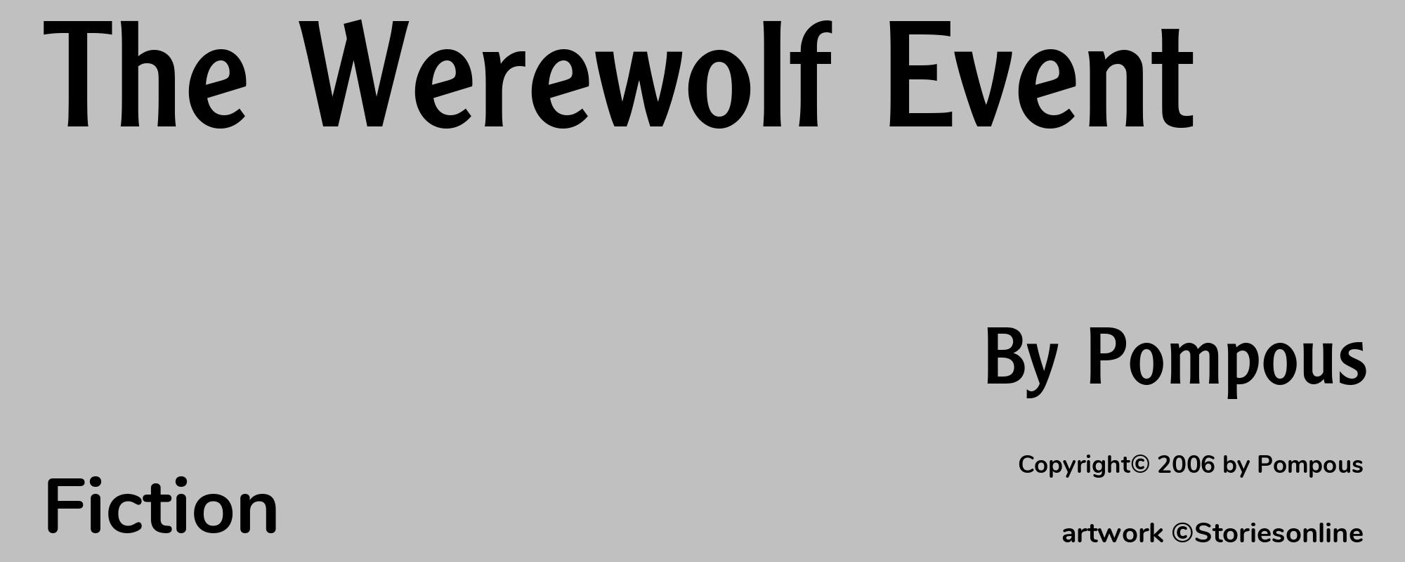 The Werewolf Event - Cover