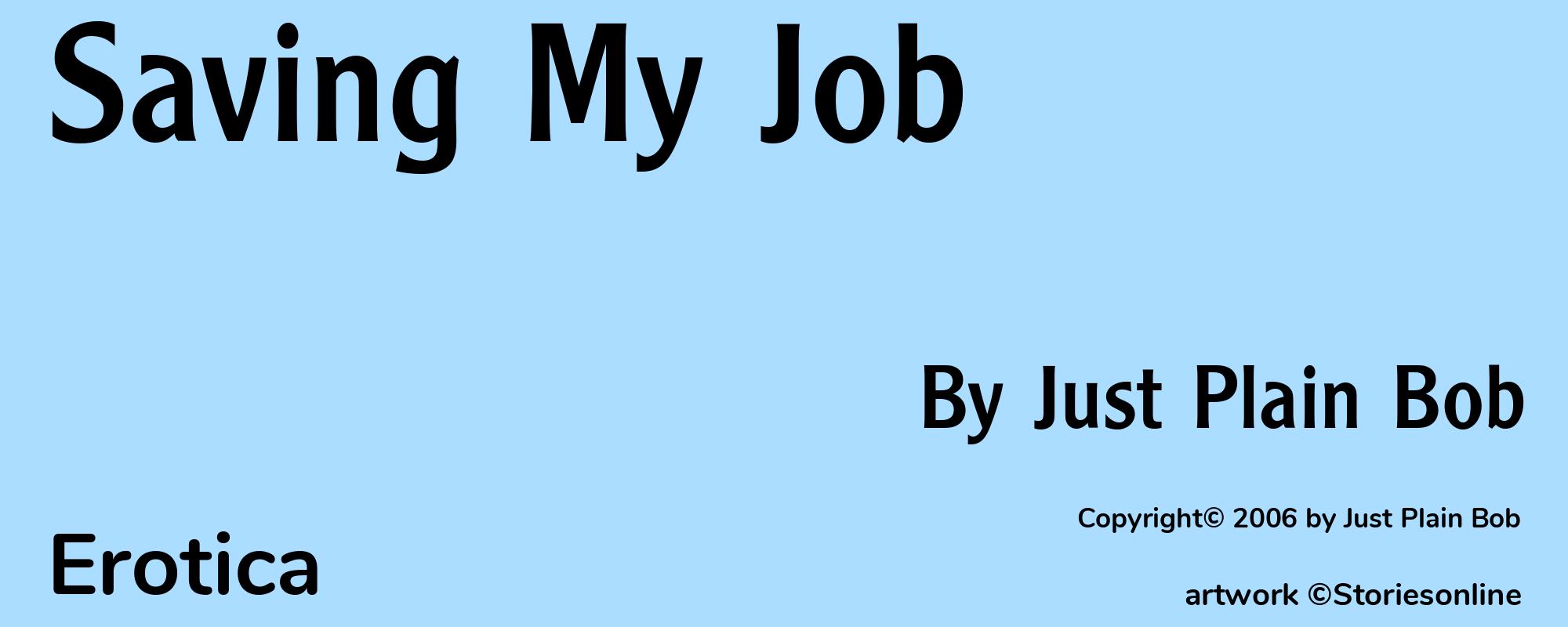 Saving My Job - Cover
