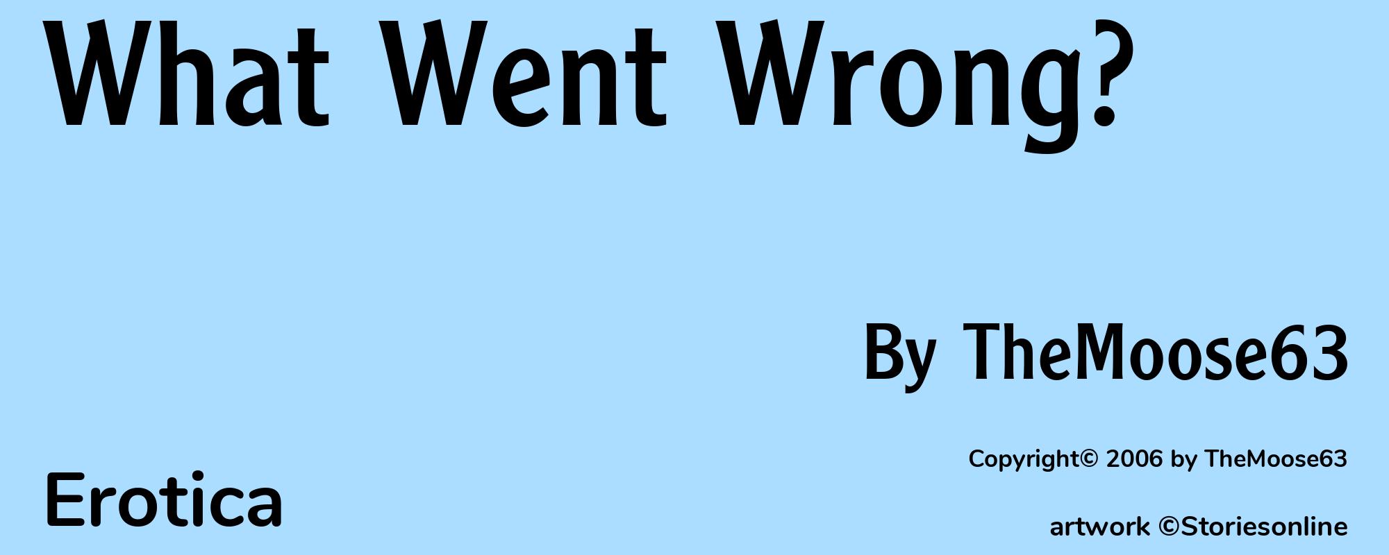 What Went Wrong? - Cover