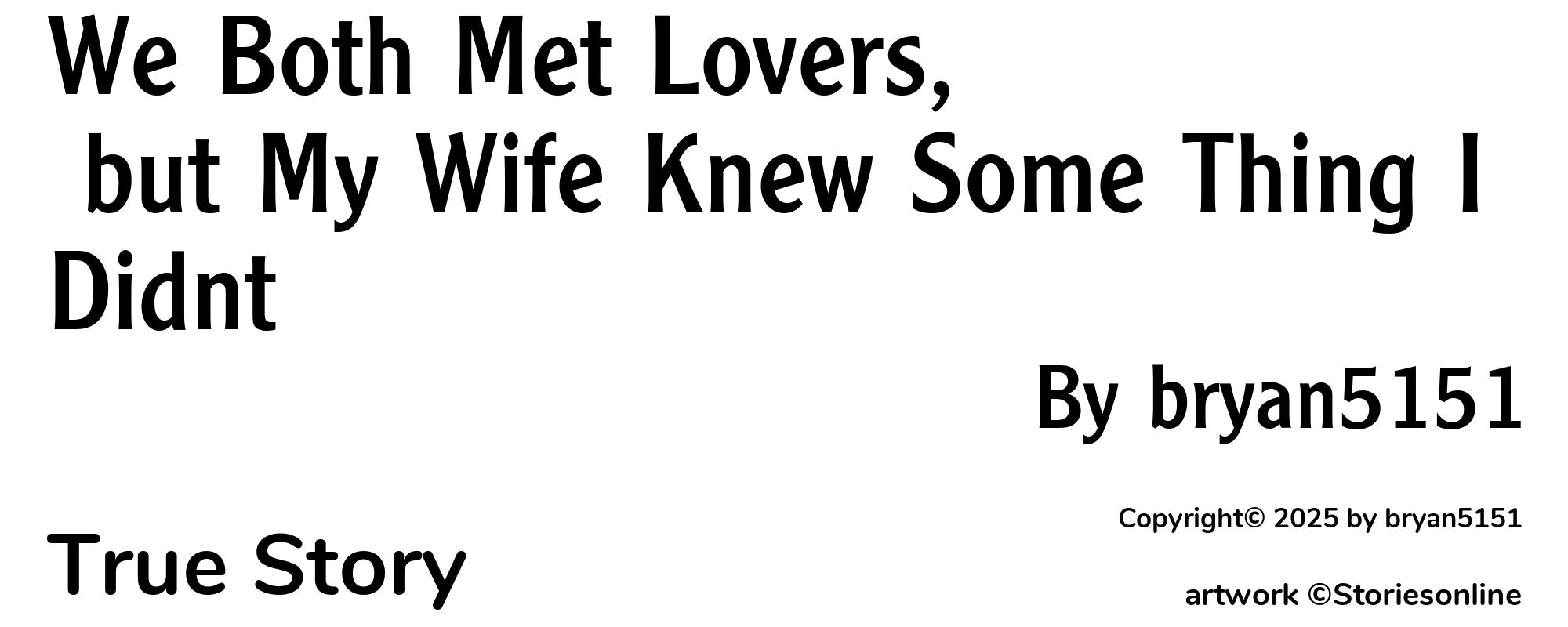 We Both Met Lovers, but My Wife Knew Some Thing I Didnt - Cover