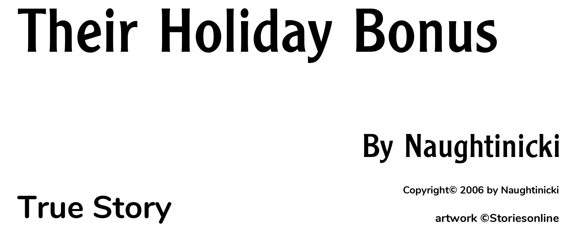 Their Holiday Bonus - Cover