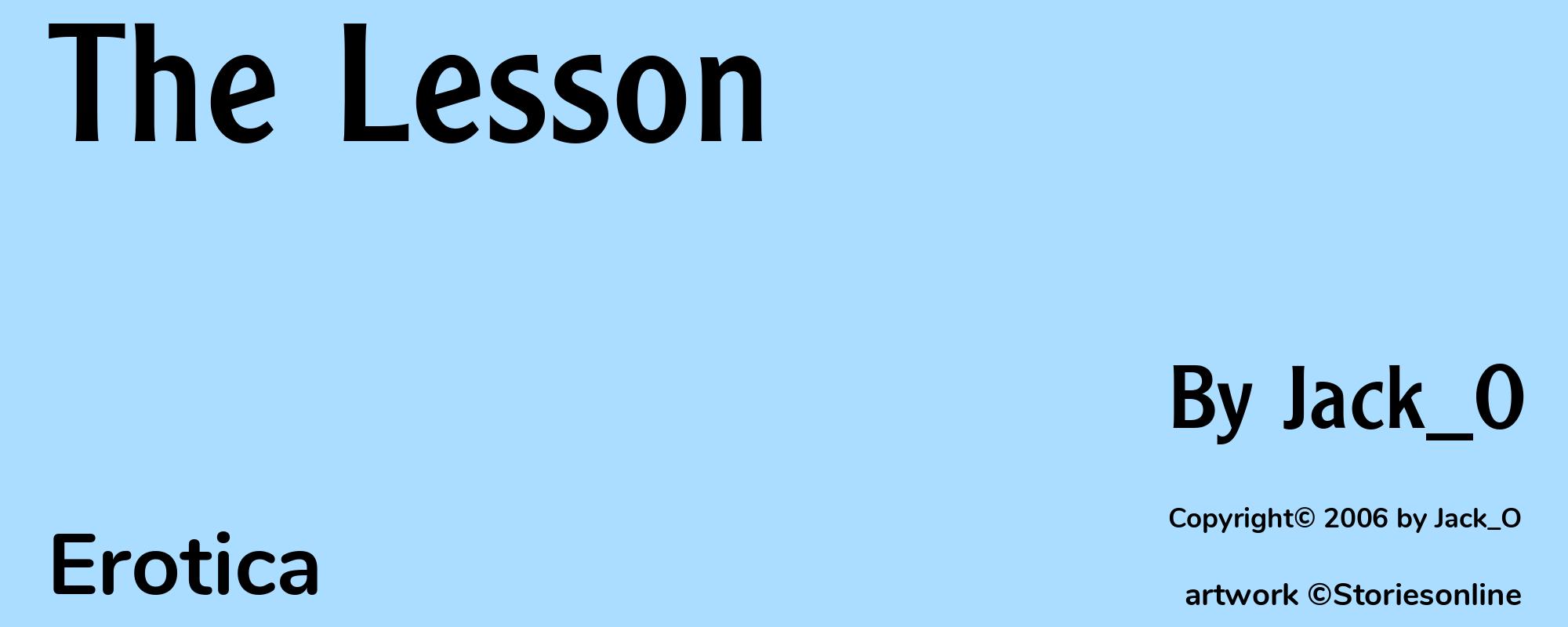 The Lesson - Cover