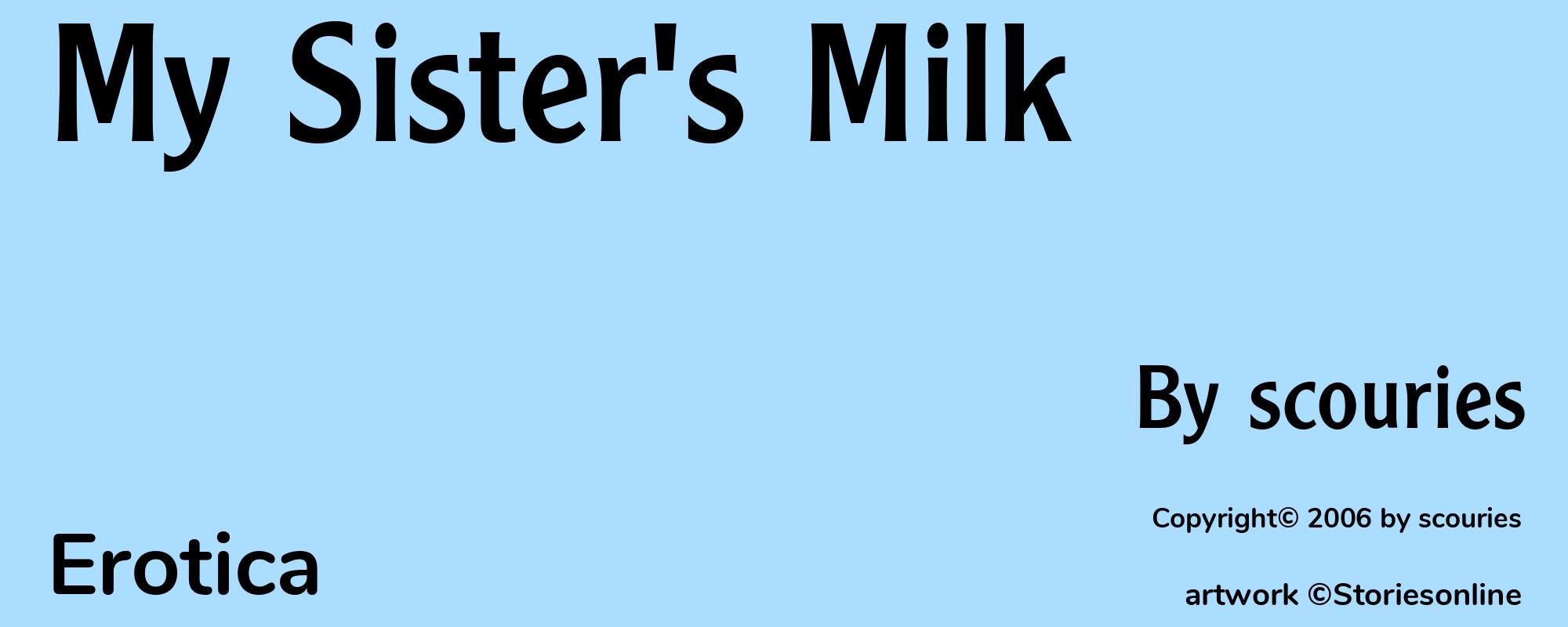 My Sister's Milk - Cover