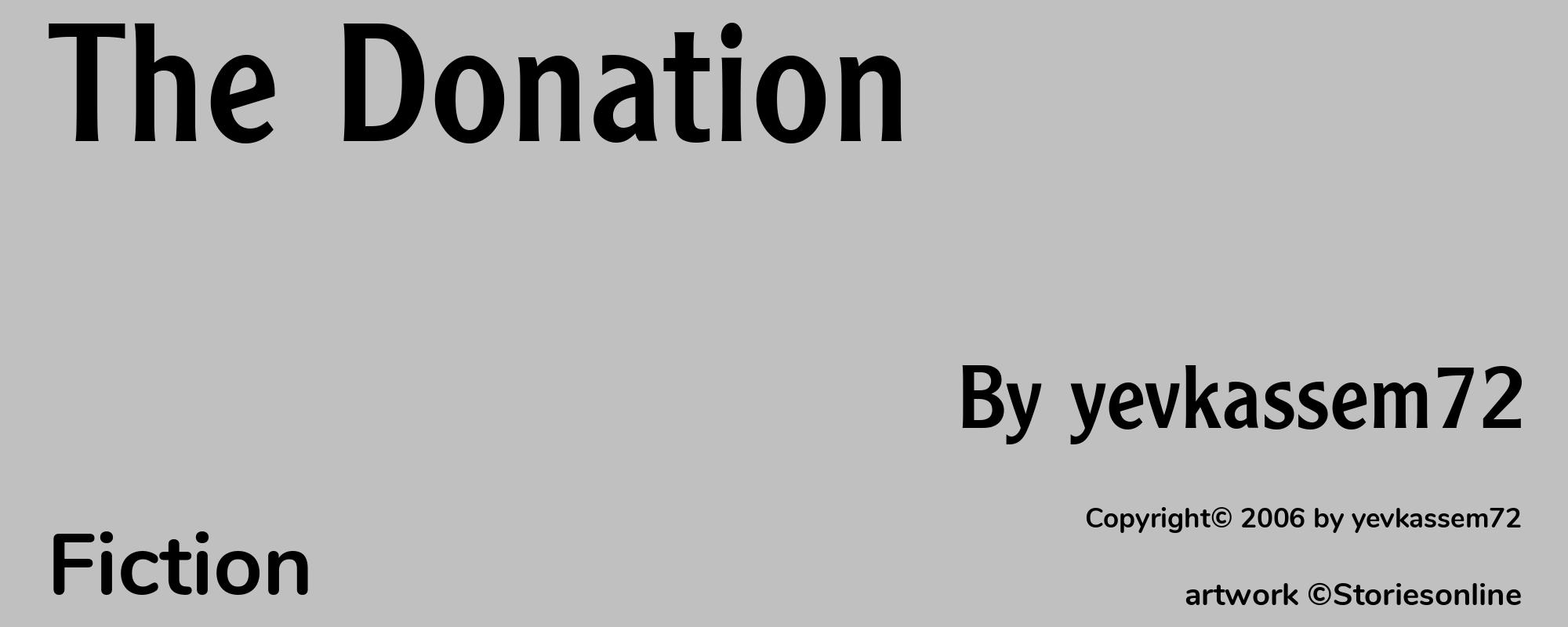 The Donation - Cover