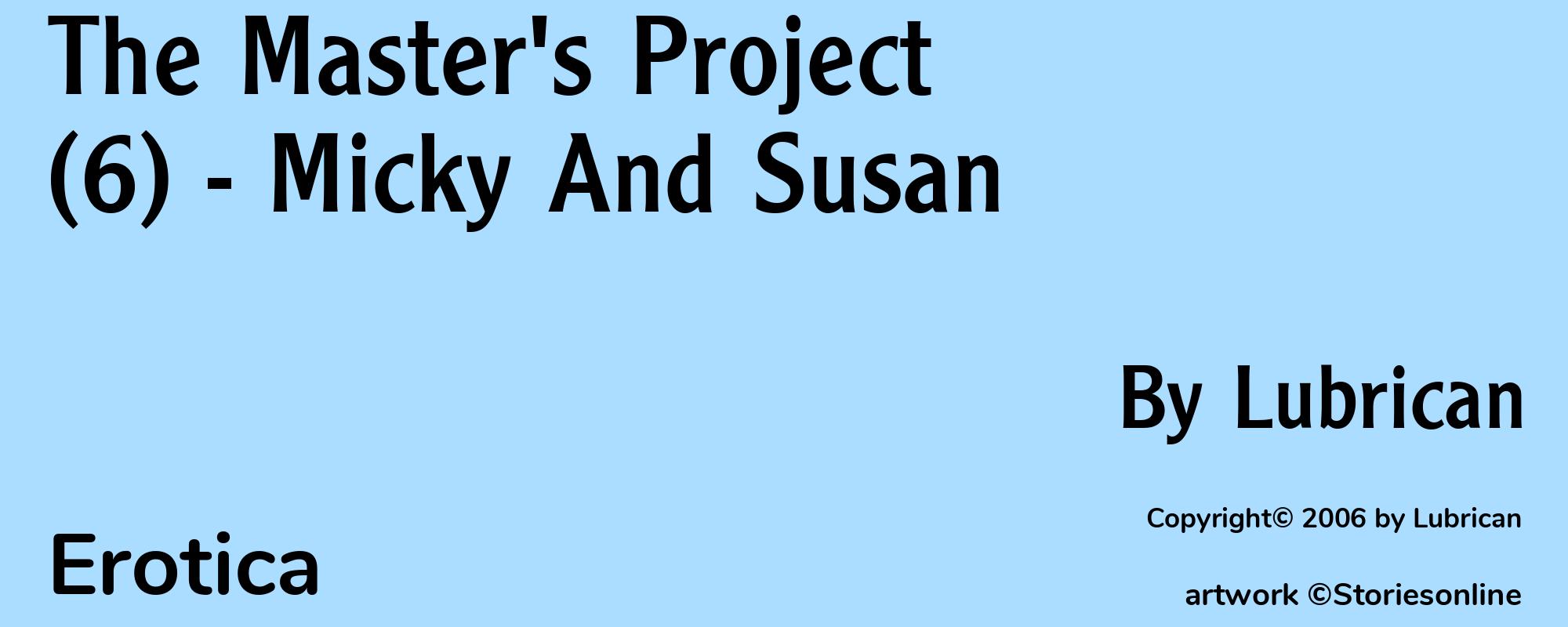 The Master's Project (6) - Micky And Susan - Cover