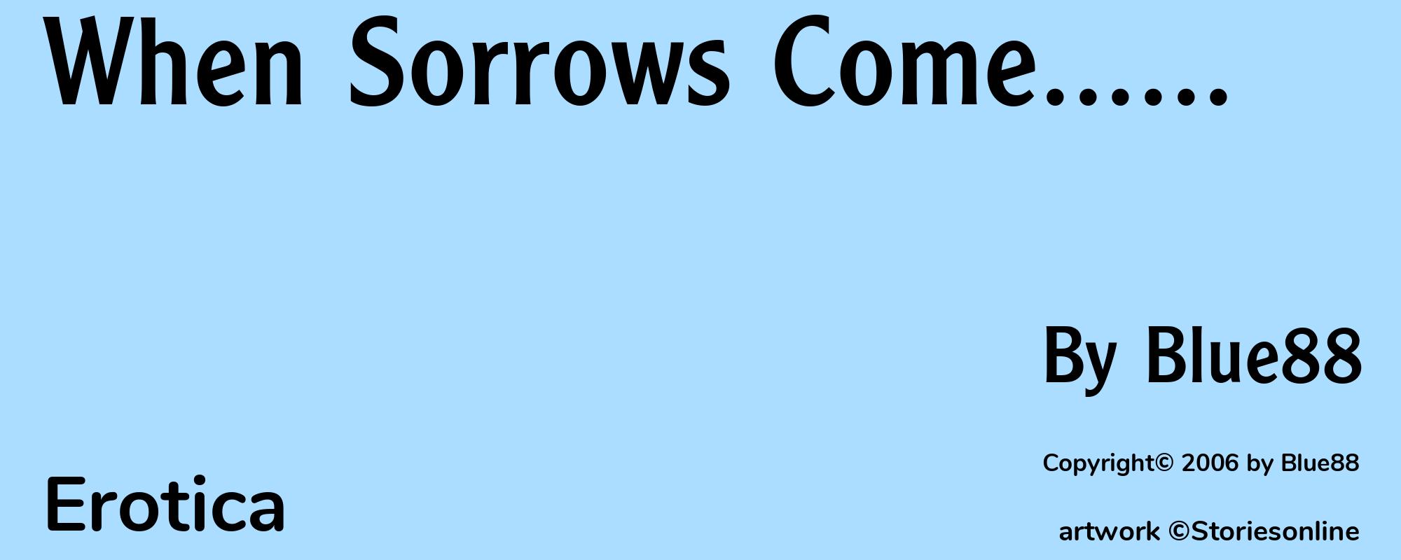 When Sorrows Come...... - Cover