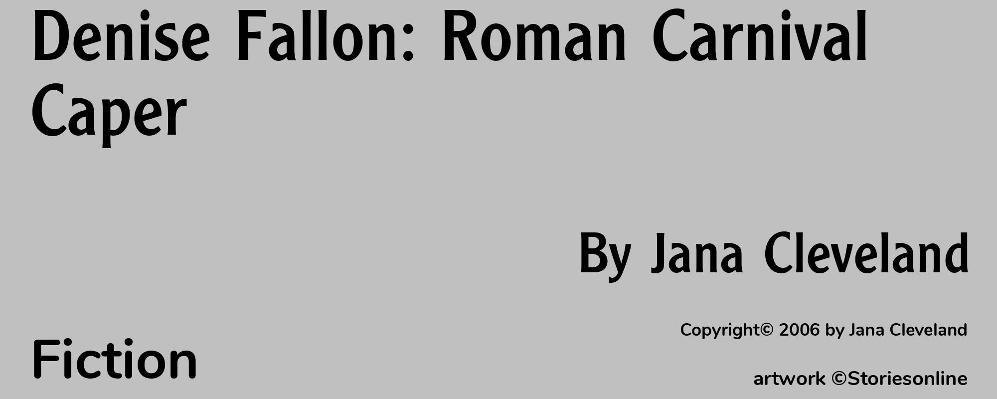 Denise Fallon: Roman Carnival Caper - Cover