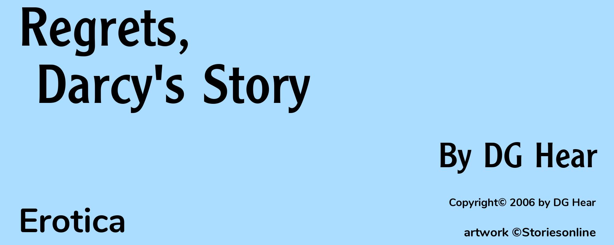 Regrets, Darcy's Story - Cover