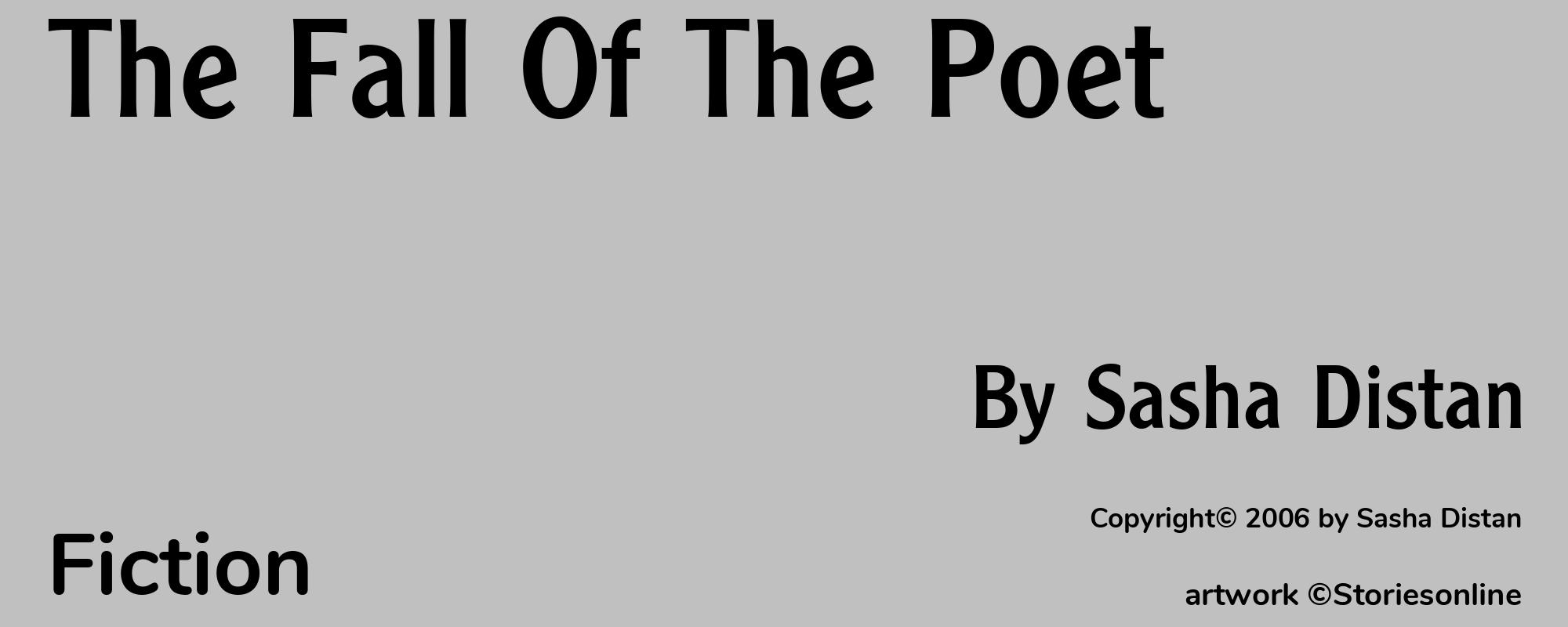 The Fall Of The Poet - Cover